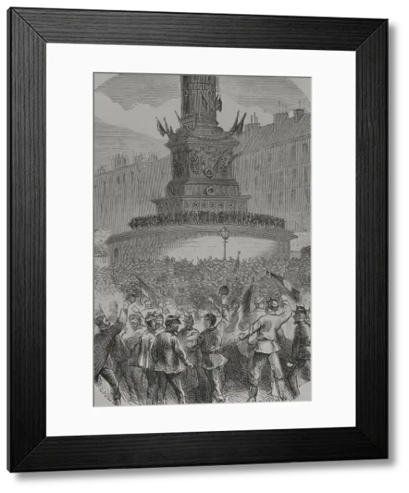 Framed Print : Riots in the Place de la Bastille, Paris Commune, France, 1871. Creator: Unknown Framed Print : Riots in the Place de la Bastille, Paris Commune, France, 1871. Creator: Unknown