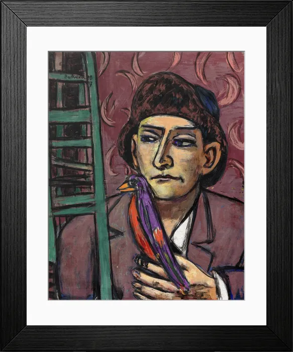 Framed Print : Man with Bird, 1950. Creator: Beckmann, Max (1884-1950) Framed Print : Man with Bird, 1950. Creator: Beckmann, Max (1884-1950)