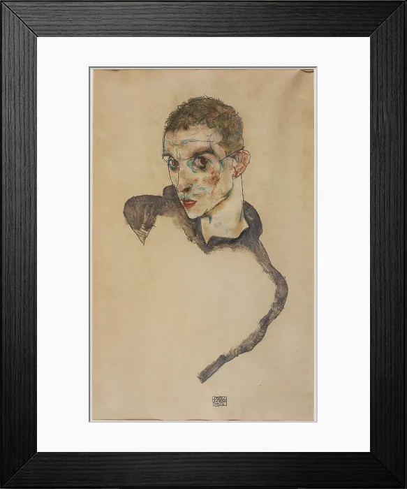 Framed Print : Self-portrait, 1914. Creator: Schiele, Egon (1890-1918) Framed Print : Self-portrait, 1914. Creator: Schiele, Egon (1890-1918)
