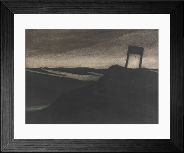 Framed Print : Paysage nocturne, poteau de signalisation, c1907. Creator: Spilliaert, Leon (1881-1946) Framed Print : Paysage nocturne, poteau de signalisation, c1907. Creator: Spilliaert, Leon (1881-1946)
