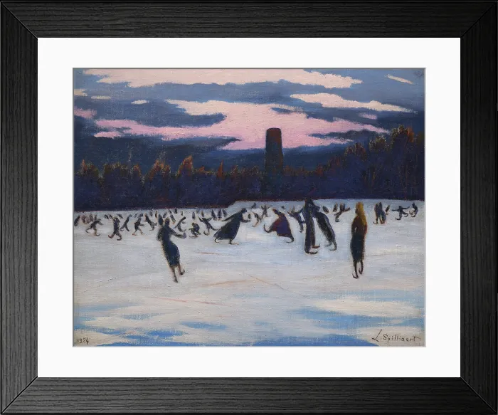 Framed Print : Skaters at Marie-Henriette Park, Ostend, 1924. Creator: Spilliaert, Leon (1881-1946) Framed Print : Skaters at Marie-Henriette Park, Ostend, 1924. Creator: Spilliaert, Leon (1881-1946)