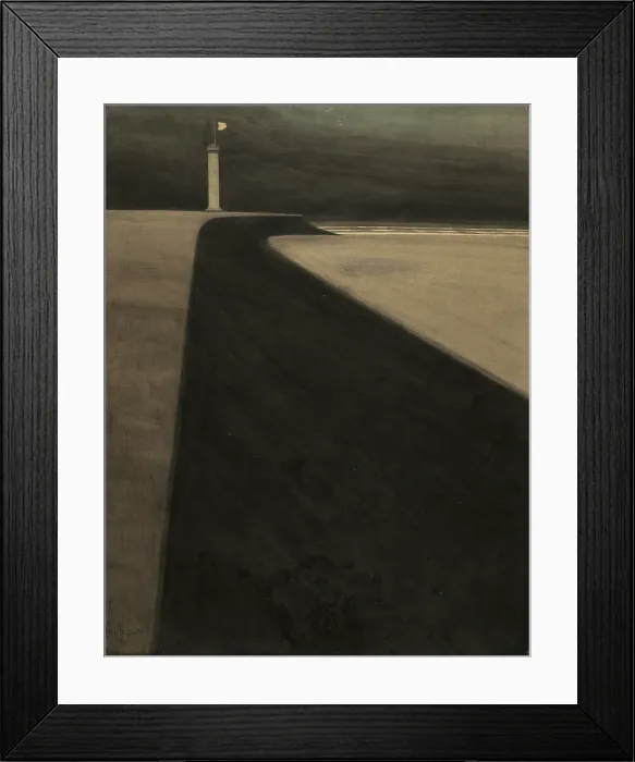 Framed Print : Lighthouse on the dike, 1908. Creator: Spilliaert, Leon (1881-1946) Framed Print : Lighthouse on the dike, 1908. Creator: Spilliaert, Leon (1881-1946)