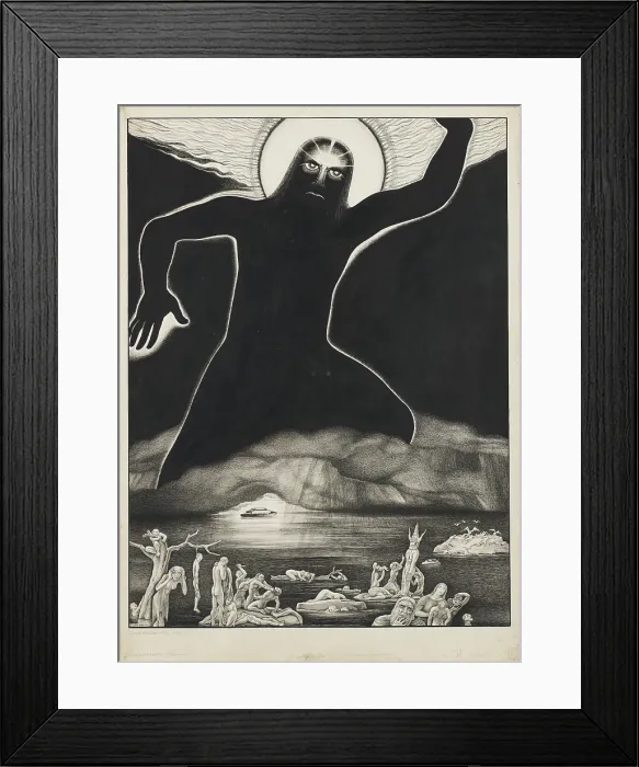 Framed Print : Il castigo di Dio (The Chastisement of God), 1934. Creator: Martini, Alberto (1876-1954) Framed Print : Il castigo di Dio (The Chastisement of God), 1934. Creator: Martini, Alberto (1876-1954)