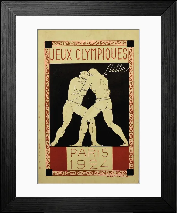 Framed Print : Wrestling. Olympic Games, Paris 1924, 1924. Creator: Blanche, Emmanuel (1880-1946) Framed Print : Wrestling. Olympic Games, Paris 1924, 1924. Creator: Blanche, Emmanuel (1880-1946)