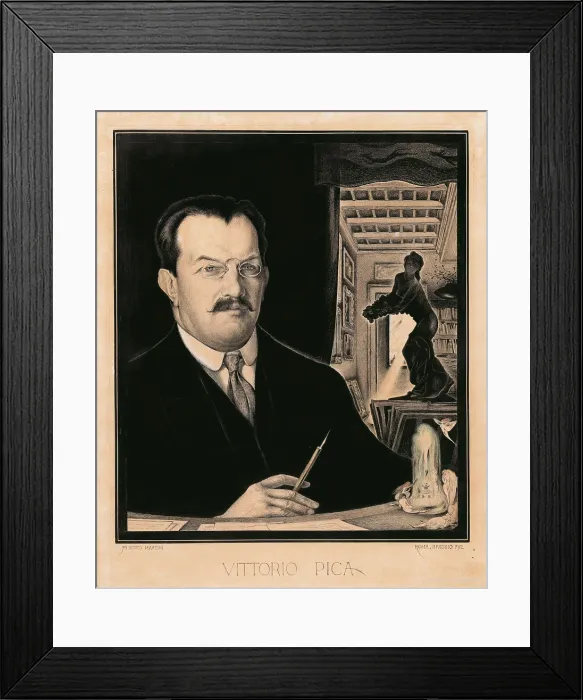 Framed Print : Portrait of Vittorio Pica, 1912. Creator: Martini, Alberto (1876-1954) Framed Print : Portrait of Vittorio Pica, 1912. Creator: Martini, Alberto (1876-1954)