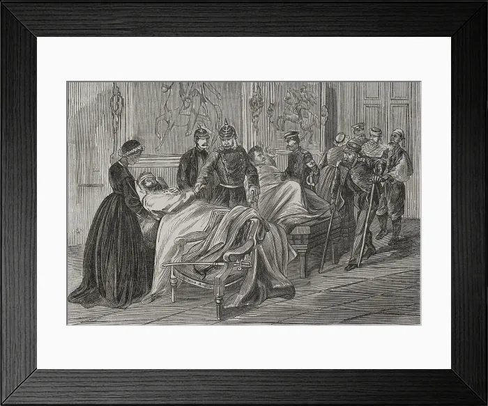 Framed Print : Franco-Prussian War (1870-1871): King William I of Prussia (1797-1888) visiting the wounded... 1871 Creator: Unknown Framed Print : Franco-Prussian War (1870-1871): King William I of Prussia (1797-1888) visiting the wounded... 1871 Creator: Unknown