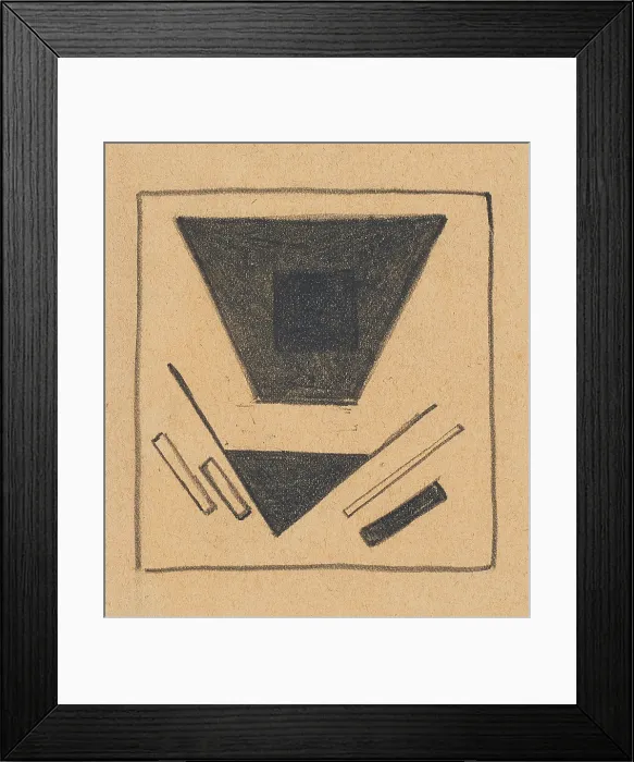 Framed Print : Suprematist Composition: Projected Plane, 1915. Creator: Malevich, Kasimir Severinovich (1878-1935)