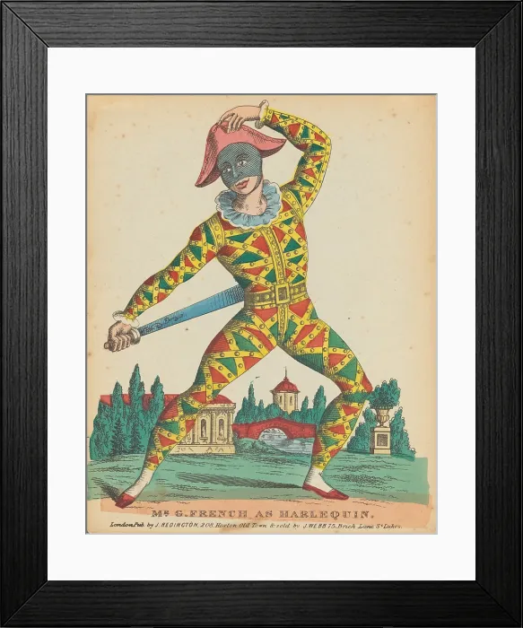 Framed Print : Mr. G. French as Harlequin, c1840. Creator: Anonymous Framed Print : Mr. G. French as Harlequin, c1840. Creator: Anonymous