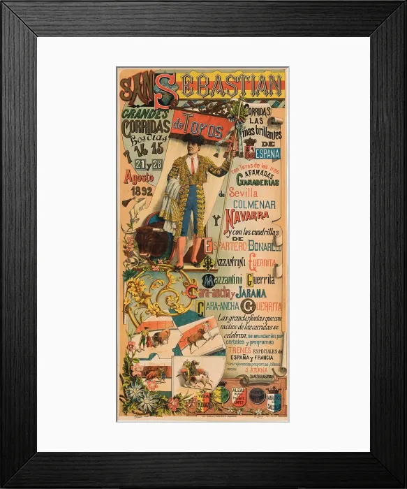 Framed Print : San Sebastian. Grandes corridas, 1892. Creator: Salvi, Manuel (1856-1930) Framed Print : San Sebastian. Grandes corridas, 1892. Creator: Salvi, Manuel (1856-1930)