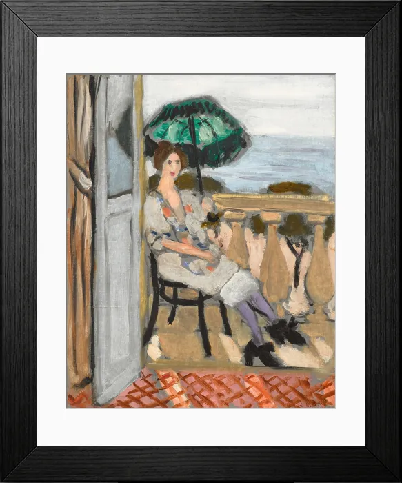 Framed Print : Femme a l'ombrelle verte (Woman with a green umbrella), 1919. Creator: Matisse, Henri (1869-1954). Femme a l'ombrelle verte (Woman with a green umbrella), 1919 Framed Print : Femme a l'ombrelle verte (Woman with a green umbrella), 1919. Creator: Matisse, Henri (1869-1954). Femme a l'ombrelle verte (Woman with a green umbrella), 1919