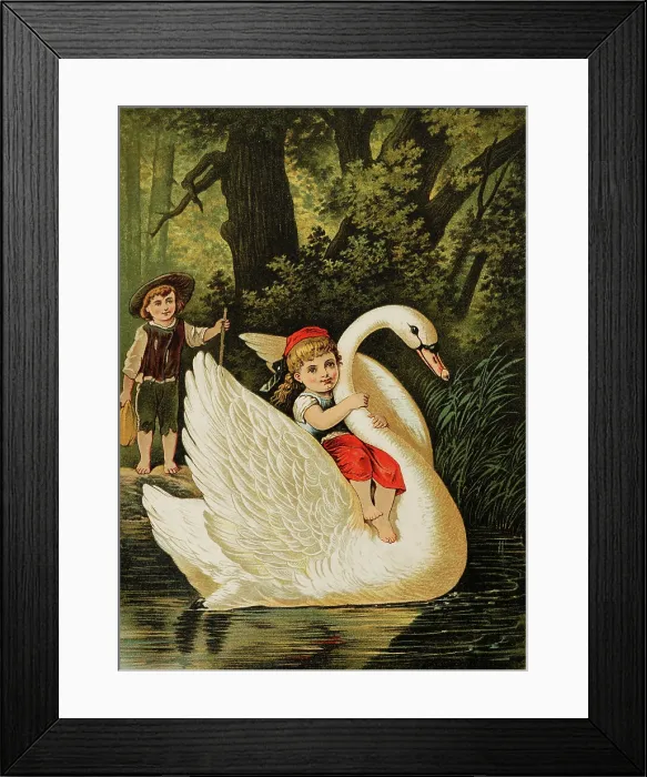 Framed Print : Illustration for 'Hansel and Gretel' by Brothers Grimm, End of 19th cen.. Creator: Offterdinger, Carl (1829-1889) Framed Print : Illustration for 'Hansel and Gretel' by Brothers Grimm, End of 19th cen.. Creator: Offterdinger, Carl (1829-1889)