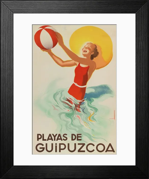 Framed Print : Playas de Guipuzcoa (Beaches of Guipuzcoa), 1941. Creator: Morell, Josep (1899-1949) Framed Print : Playas de Guipuzcoa (Beaches of Guipuzcoa), 1941. Creator: Morell, Josep (1899-1949)