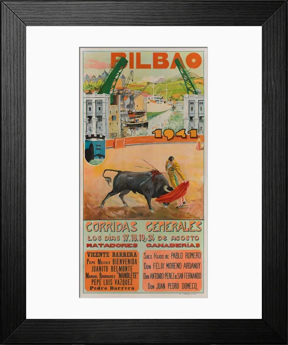 Framed Print : Bilbao. Corridas generales, 1941. Creator: Quintana, Jose Maria (1871-1944) Framed Print : Bilbao. Corridas generales, 1941. Creator: Quintana, Jose Maria (1871-1944)