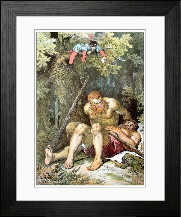 Framed Print : Illustration for 'The Brave Little Tailor' by Brothers Grimm, c1899. Creator: Zick, Alexander (1845-1907) Framed Print : Illustration for 'The Brave Little Tailor' by Brothers Grimm, c1899. Creator: Zick, Alexander (1845-1907)
