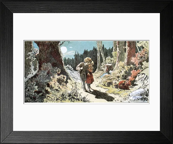 Framed Print : Illustration for 'Hansel and Gretel' by Brothers Grimm, c1899. Creator: Zick, Alexander (1845-1907) Framed Print : Illustration for 'Hansel and Gretel' by Brothers Grimm, c1899. Creator: Zick, Alexander (1845-1907)