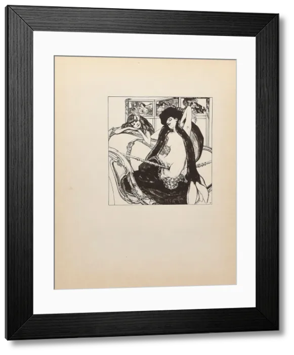Framed Print : From 'Tales at the Dressing Table', c1908-1910. Creator: Bayros, Franz von (1866-1924) Framed Print : From 'Tales at the Dressing Table', c1908-1910. Creator: Bayros, Franz von (1866-1924)