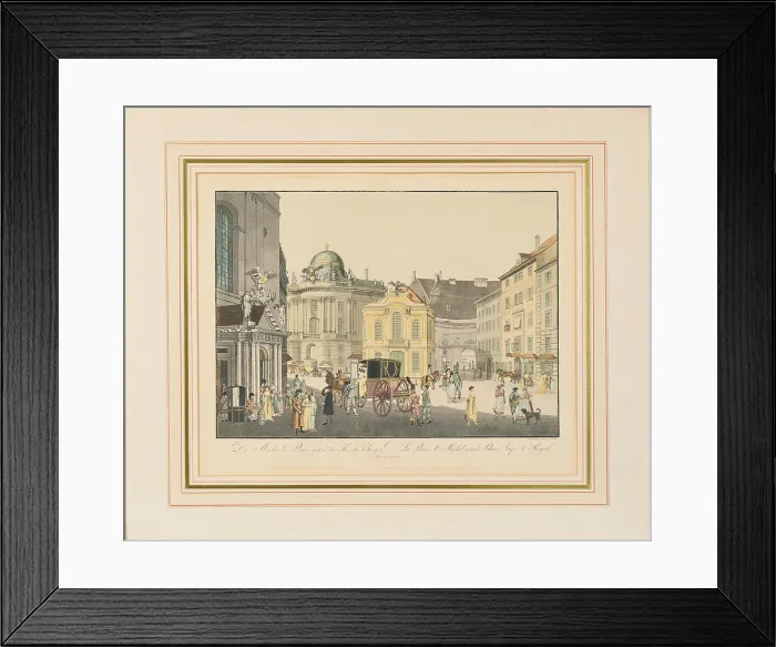 Framed Print : The Saint Michael Square in Vienna, Early 19th cen.. Creator: Postl, Karel (1769-1818) Framed Print : The Saint Michael Square in Vienna, Early 19th cen.. Creator: Postl, Karel (1769-1818)