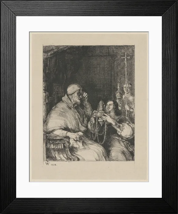 Framed Print : Benvenuto Cellini and Pope Paul III, 1824. Creator: Wilkie, Sir David (1785-1841) Framed Print : Benvenuto Cellini and Pope Paul III, 1824. Creator: Wilkie, Sir David (1785-1841)