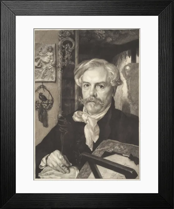 Framed Print : Portrait of Edmond de Goncourt (1822-1896), 1882. Creator: Bracquemond, Felix (1833-1914) Framed Print : Portrait of Edmond de Goncourt (1822-1896), 1882. Creator: Bracquemond, Felix (1833-1914)