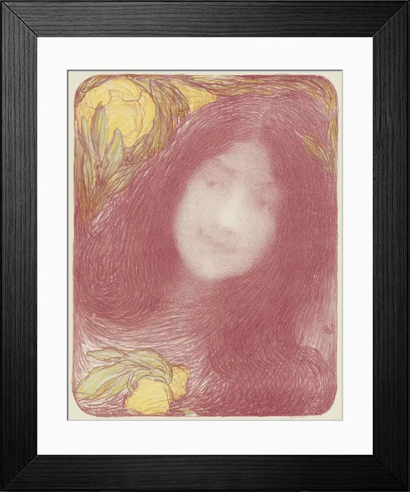 Framed Print : Under the Flowers (Sous les Fleurs), c1897. Creator: Aman-Jean, Edmond Francois (1858-1936) Framed Print : Under the Flowers (Sous les Fleurs), c1897. Creator: Aman-Jean, Edmond Francois (1858-1936)