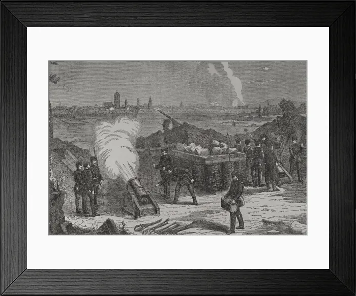 Framed Print : Franco-Prussian War (1870-1871): Siege of Selestat (Schlettstadt) by Prussian troops, 1871. Creator: Unknown Framed Print : Franco-Prussian War (1870-1871): Siege of Selestat (Schlettstadt) by Prussian troops, 1871. Creator: Unknown
