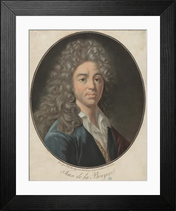 Framed Print : Portrait of Jean de La Bruyere (1645-1696), Late 18th cent.. Creator: Alix, Pierre-Michel (1762-1817) Framed Print : Portrait of Jean de La Bruyere (1645-1696), Late 18th cent.. Creator: Alix, Pierre-Michel (1762-1817)