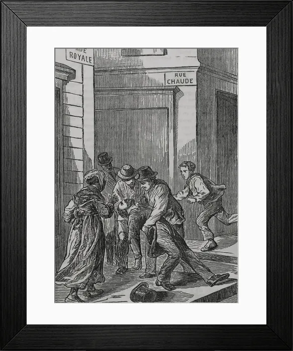 Framed Print : Death of Paul Beurtheret, editor of the 'Union Liberale', hit by a Prussian projectile at... 1871. Creator: Unknown Framed Print : Death of Paul Beurtheret, editor of the 'Union Liberale', hit by a Prussian projectile at... 1871. Creator: Unknown