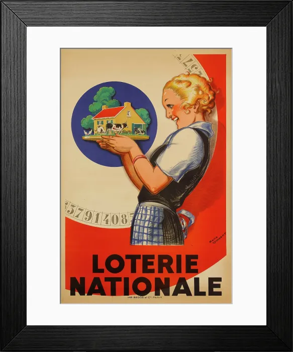 Framed Print : Loterie nationale, 1934. Creator: Vincent, Rene (1879-1936) Framed Print : Loterie nationale, 1934. Creator: Vincent, Rene (1879-1936)