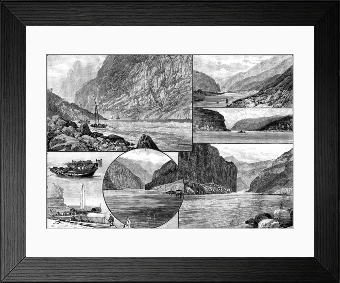 Framed Print : Sketches on the Yangtsze River, China, 1890. Creator: Unknown Framed Print : Sketches on the Yangtsze River, China, 1890. Creator: Unknown