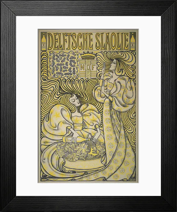 Framed Print : Delft Salad Oil, 1894. Creator: Toorop, Jan (1858-1928)