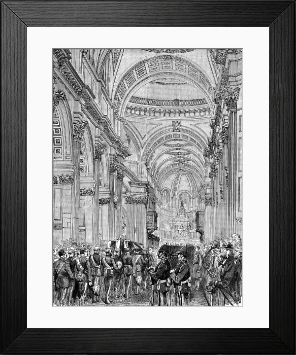 Framed Print : Funeral of Lord Napier of Magdala: the procession in the nave of St. Paul's Cathedral, 1890. Creator: Unknown Framed Print : Funeral of Lord Napier of Magdala: the procession in the nave of St. Paul's Cathedral, 1890. Creator: Unknown