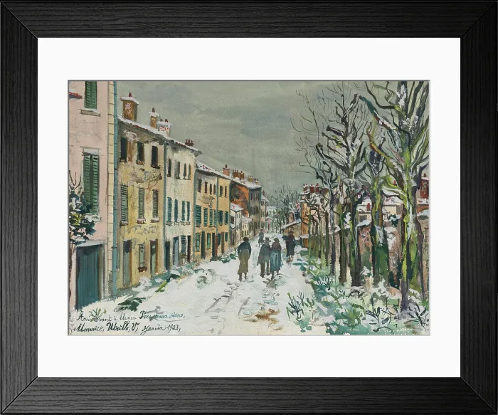 Framed Print : Rue sous la neige, 1923. Creator: Utrillo, Maurice (1883-1955)