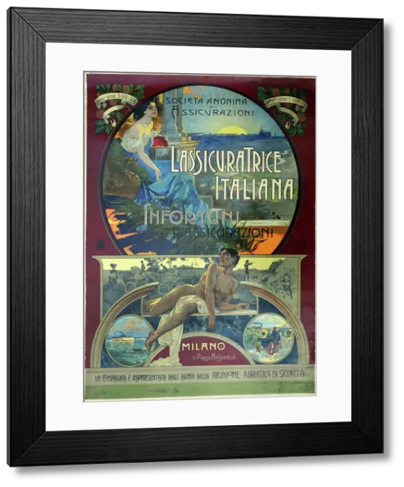 Framed Print : L'Assicuratrice Italiana, c1905. Creator: Ballerio, Osvaldo (1870-1942). L'Assicuratrice Italiana, c1905. Creator: Ballerio, Osvaldo (1870-1942) Framed Print : L'Assicuratrice Italiana, c1905. Creator: Ballerio, Osvaldo (1870-1942). L'Assicuratrice Italiana, c1905. Creator: Ballerio, Osvaldo (1870-1942)