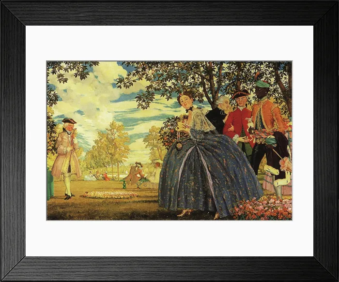 Framed Print : Figures in the Park, 1919. Creator: Somov, Konstantin Andreyevich (1869-1939) Framed Print : Figures in the Park, 1919. Creator: Somov, Konstantin Andreyevich (1869-1939)