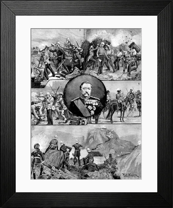 Framed Print : Incidents of Lord Napier of Magdala's military career, 1890. Creator: P Naumann. Incidents of Lord Napier of Magdala's military career, 1890. Creator: P Naumann Framed Print : Incidents of Lord Napier of Magdala's military career, 1890. Creator: P Naumann. Incidents of Lord Napier of Magdala's military career, 1890. Creator: P Naumann