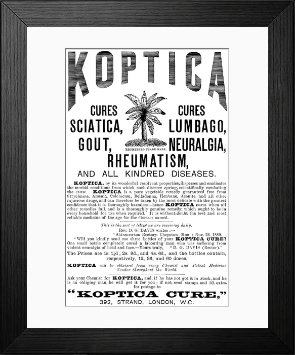 Framed Print : Advertisement for Koptica, 1890. Creator: Unknown Framed Print : Advertisement for Koptica, 1890. Creator: Unknown