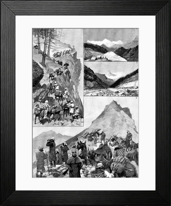 Framed Print : With the Niti Field Force, on the road to the Thibetan Frontier, 1890. Creator: R. Taylor Framed Print : With the Niti Field Force, on the road to the Thibetan Frontier, 1890. Creator: R. Taylor