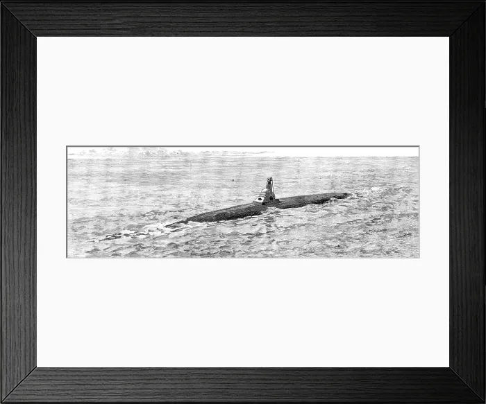 Framed Print : The new Spanish submarine torpedo-vessel, El Peral, at Cadiz: the Peral sinking, 1890. Creator: Unknown Framed Print : The new Spanish submarine torpedo-vessel, El Peral, at Cadiz: the Peral sinking, 1890. Creator: Unknown