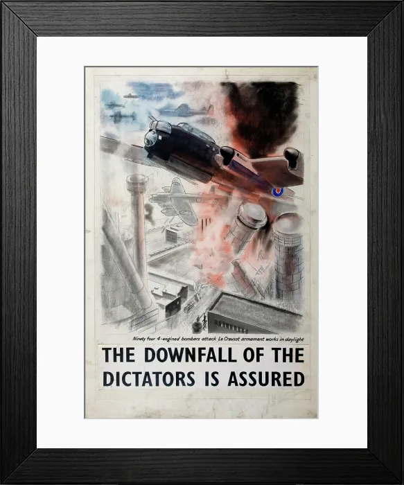 Framed Print : Ninety four 4-engined bombers attack Le Creusot armament works in daylight, between 1939 and 1946 Framed Print : Ninety four 4-engined bombers attack Le Creusot armament works in daylight, between 1939 and 1946