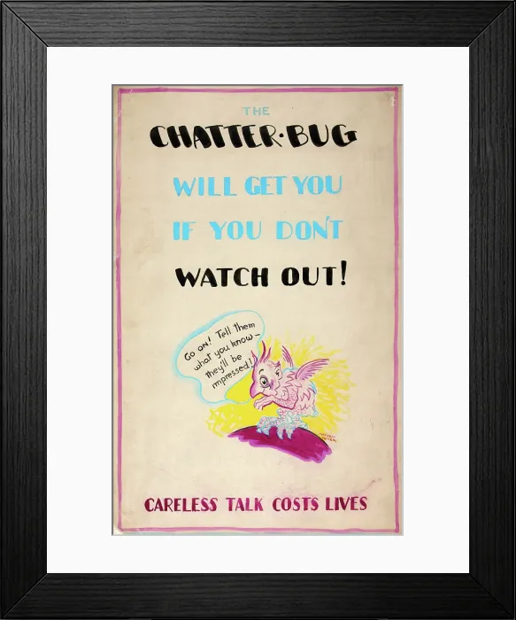 Framed Print : The chatterbug will get you if you don't watch out Framed Print : The chatterbug will get you if you don't watch out