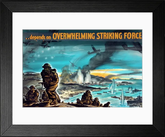 Framed Print : [Victory]...depends on overwhelming striking force, World War II poster, between 1939 and 1946