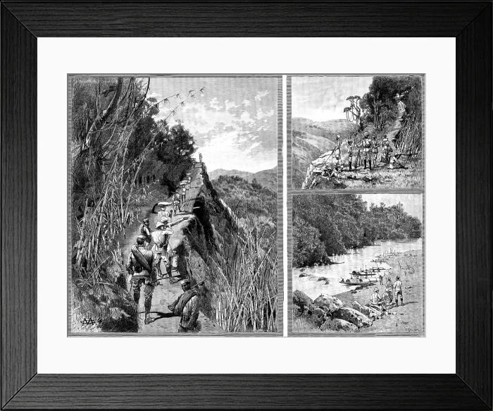 Framed Print : With the Lushai Expedition, 1890. Creator: R. Taylor Framed Print : With the Lushai Expedition, 1890. Creator: R. Taylor