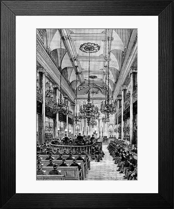 Framed Print : Great Synagogue, St. James's-Place, Aldgate: Special Service in memory of the late Chief Rabbi, 1890 Creator: Paterson. Great Synagogue, St Framed Print : Great Synagogue, St. James's-Place, Aldgate: Special Service in memory of the late Chief Rabbi, 1890 Creator: Paterson. Great Synagogue, St
