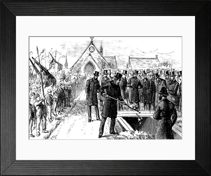 Framed Print : Funeral of the Rev. Dr. Adler: scene at the grave, 1890. Creator: Unknown Framed Print : Funeral of the Rev. Dr. Adler: scene at the grave, 1890. Creator: Unknown