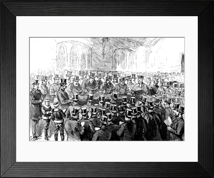 Framed Print : Funeral of the Rev. Dr. Adler: service in the Chapel, Willesden, 1890. Creator: Unknown Framed Print : Funeral of the Rev. Dr. Adler: service in the Chapel, Willesden, 1890. Creator: Unknown