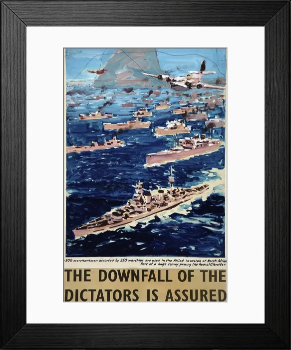 Framed Print : 500 merchantmen escorted by 250 warships are used... WWII poster, between 1939 and 1946 Framed Print : 500 merchantmen escorted by 250 warships are used... WWII poster, between 1939 and 1946