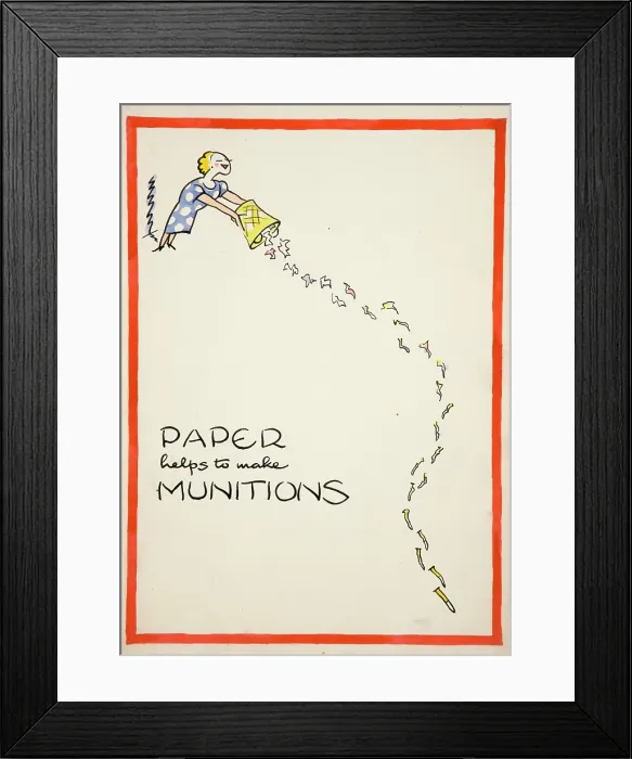 Framed Print : Salvage: Paper helps to make munitions, World War II poster, between 1939 and 1946 Framed Print : Salvage: Paper helps to make munitions, World War II poster, between 1939 and 1946