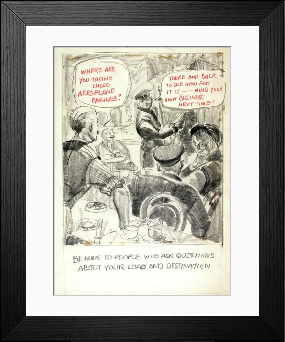 Framed Print : Be rude to people who ask questions about your load and... WWII poster, between 1939 and 1946. Creators: Central Office of Information, Unknown Framed Print : Be rude to people who ask questions about your load and... WWII poster, between 1939 and 1946. Creators: Central Office of Information, Unknown