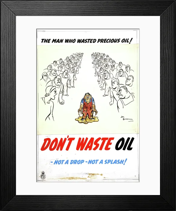 Framed Print : Fuel Economy: The man who wasted precious oil... 1939 and 1946 Framed Print : Fuel Economy: The man who wasted precious oil... 1939 and 1946