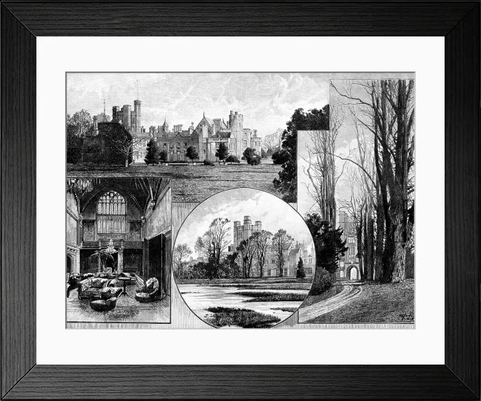 Framed Print : Canford Manor, Dorsetshire, the seat of Lord Wimborne, visited by the Prince of Wales, 1890. Creator: Unknown